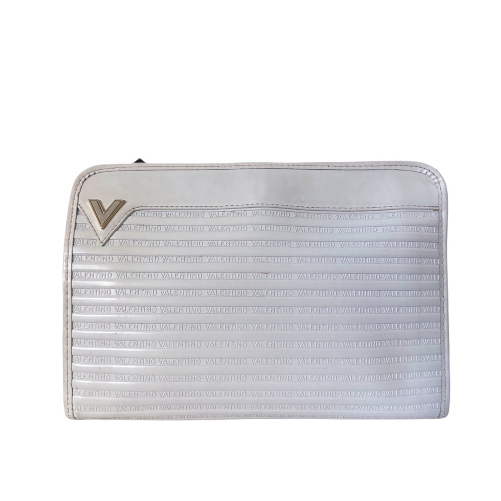Authentic Mario Valentino Clutch Bag In White Leather Made in Italy, 0S108